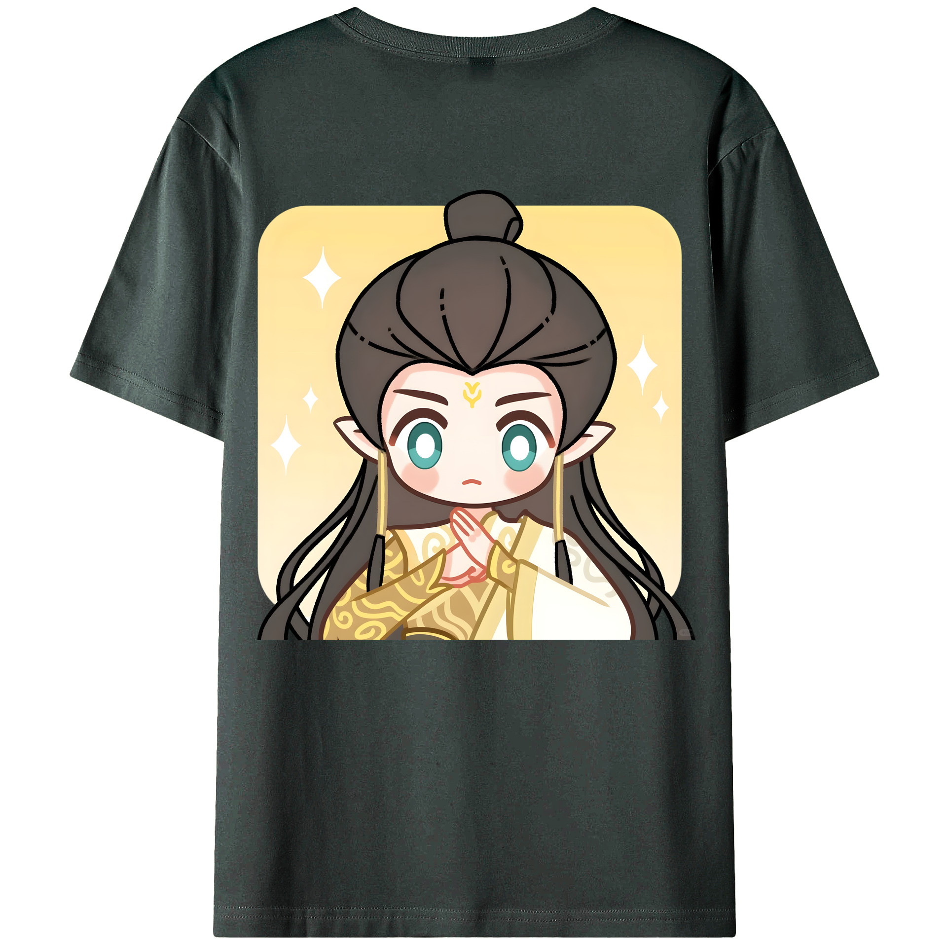 （画像用） Ne Zha 2 ナタ 魔童の大暴れ 綿100％ メンズ半袖Tシャツ（バックプリント） 通気性
